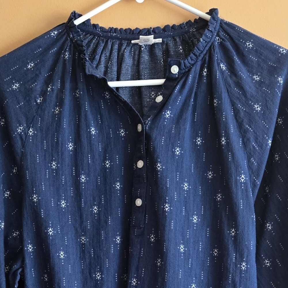 a.n.a. Ruffled Collar Absract Top - Picture 3 of 7